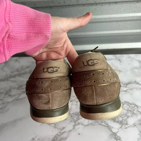 UGG Australia Tye Lace Up Leather Perforated Fashion Sneakers Brown Sz 12 Womens - Picture 6 of 10